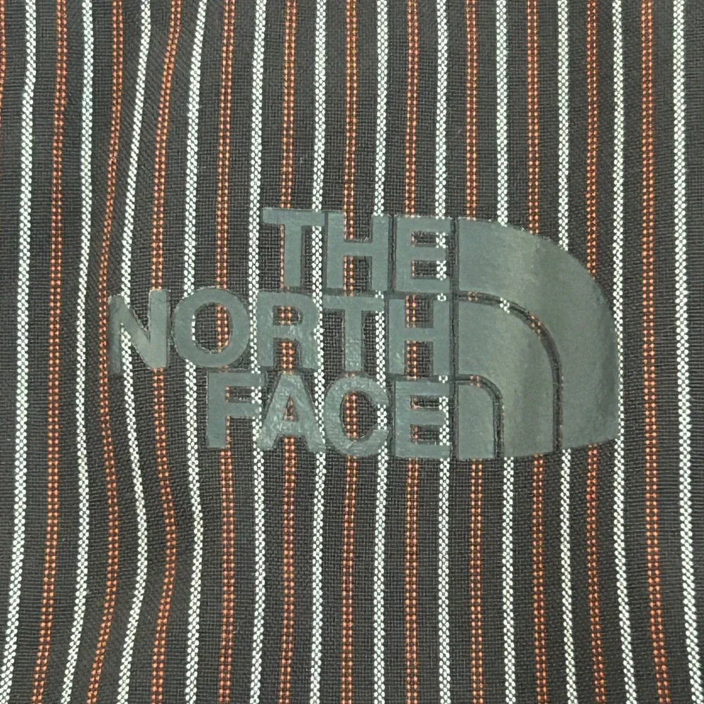 The North Face Men's Shirt Red Black White Stripes Roll Tab Zip Pockets Outdoor‎